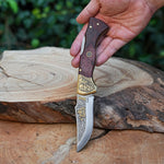 Katlanır Model- N690 Çelik 24K Altın Viking Gravür İşlemeli Stabilize Sap