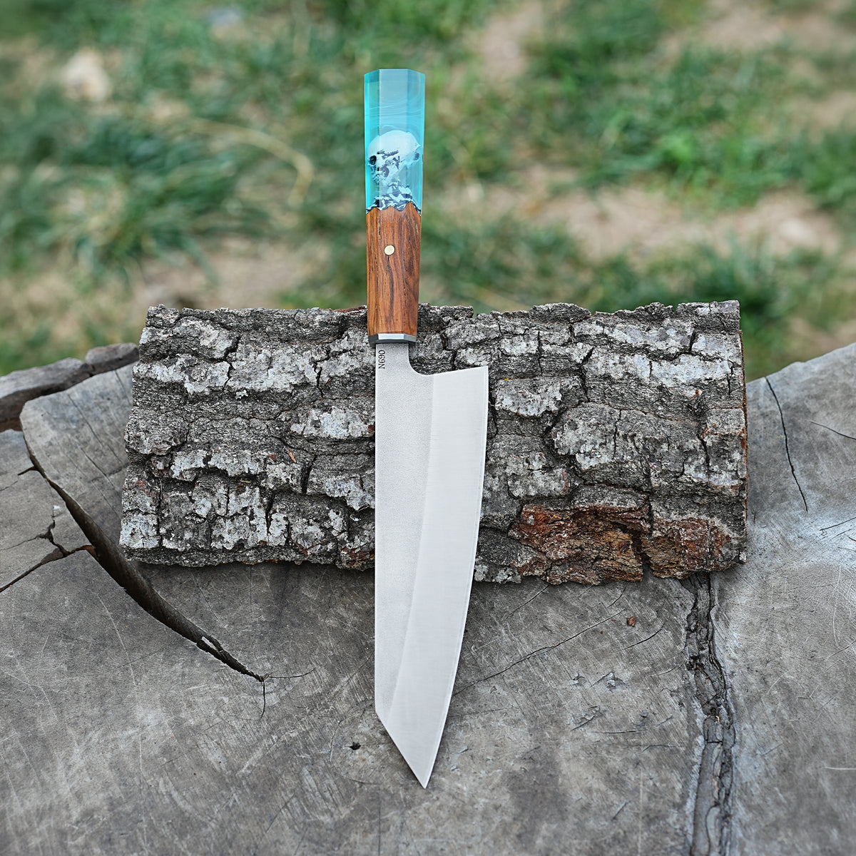 Şef Bıçağı - Kritsuki Model- Ceviz Epoksi Sap - 32 Cm
