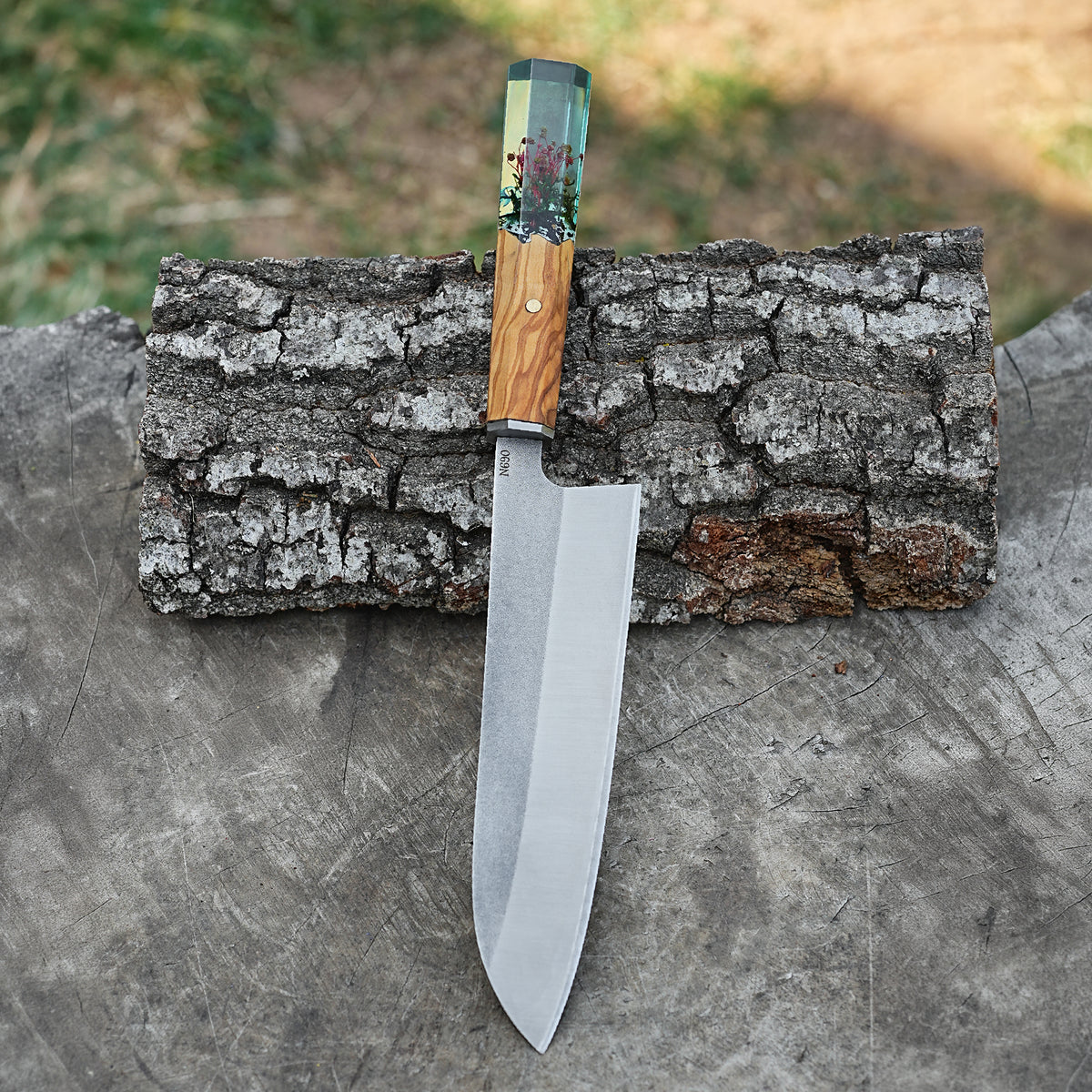 Şef Bıçağı - Gyutou Model- Ceviz Epoksi Sap - 32 Cm