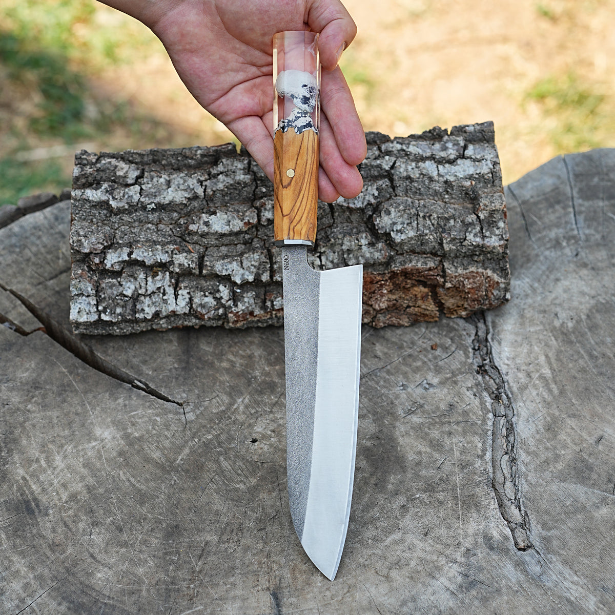 Şef Bıçağı - Gyutou Model- Ceviz Epoksi Sap - 32 Cm