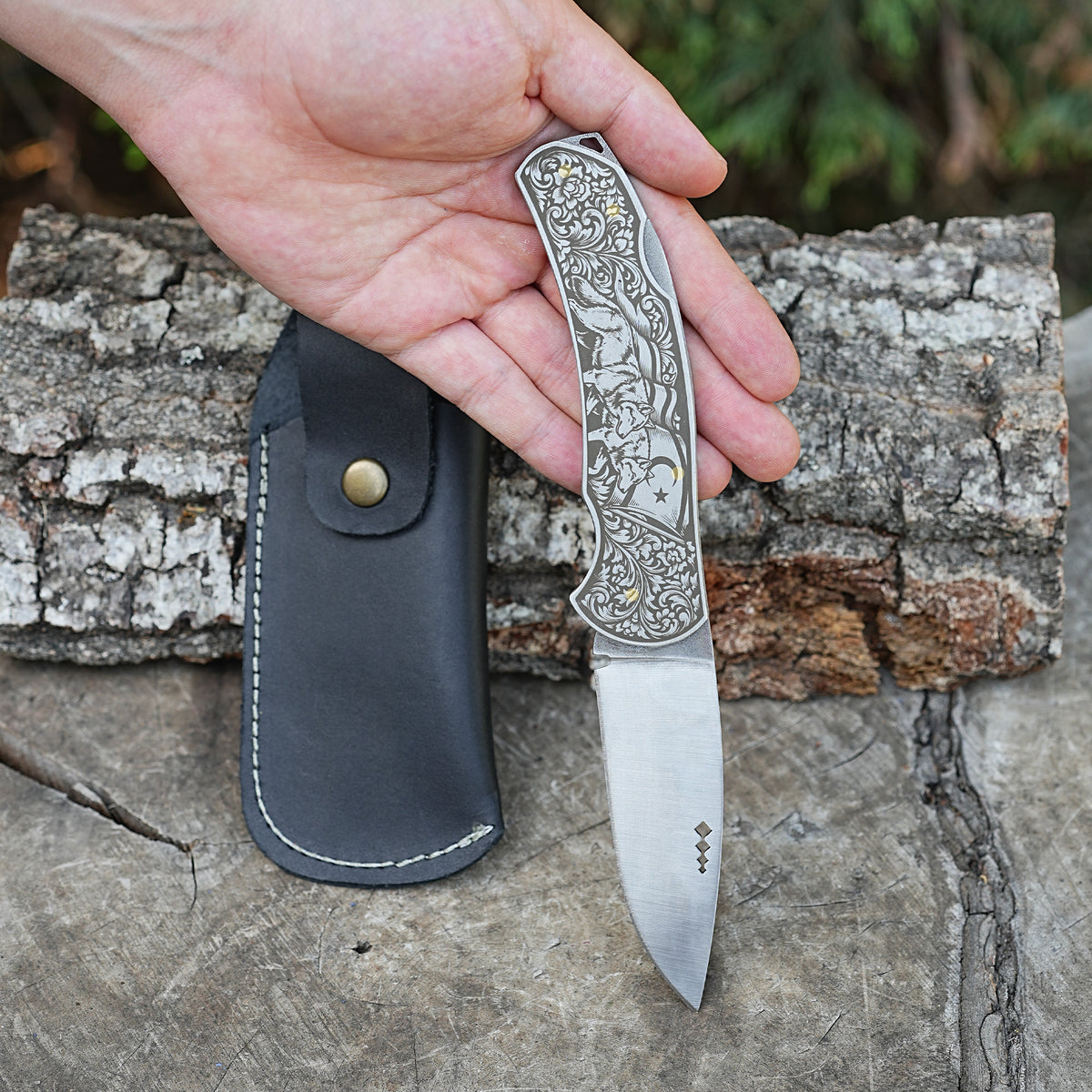 Katlanır Model- 4034 Kurt Gravür İşlemeli Metal Sap