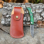 Katlanır Model- Damascus Çelik - Stabilize Sap - 15 Cm