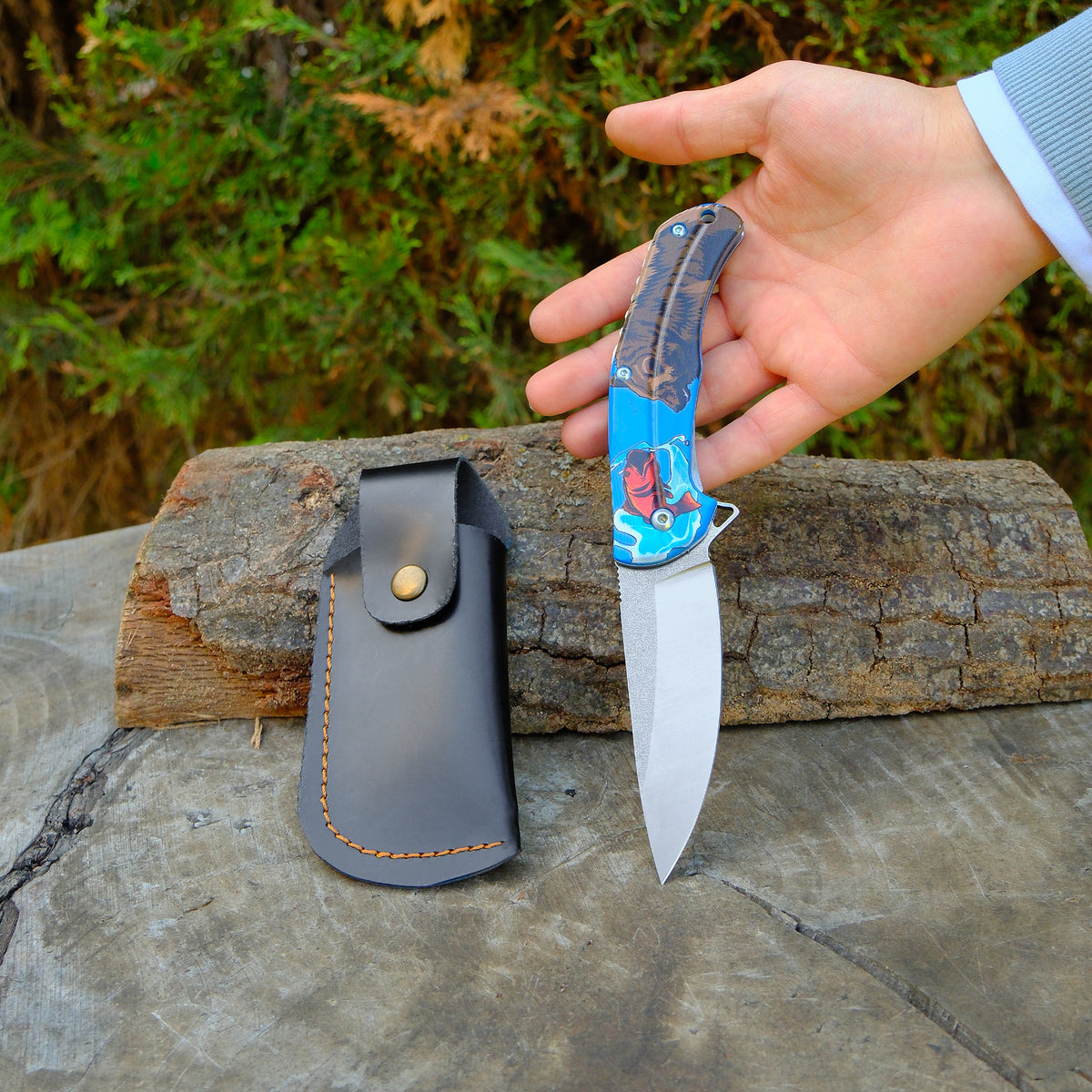 Katlanır Model 22 Cm - Ayı & Balık Desenli Stabilize Sap