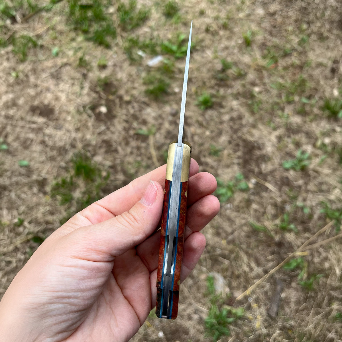 Katlanır Model- Damascus Çelik - Stabilize Sap
