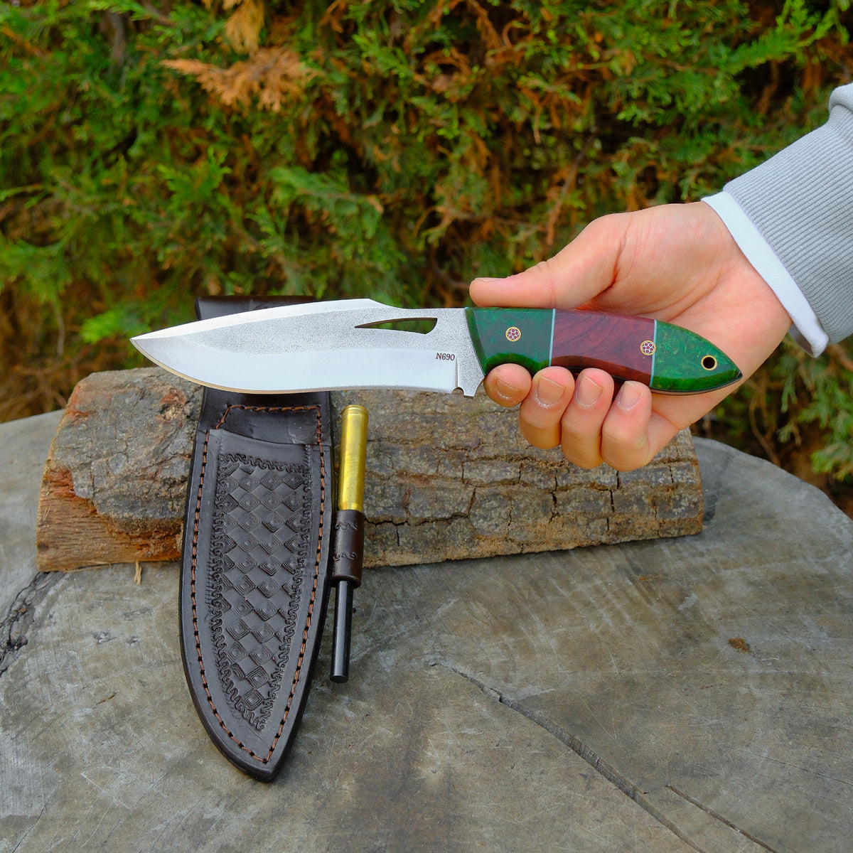 Bushcraft - Magnezyum Çubuklu - 25 Cm - N690 Çelik