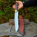 Aslan Başlı Orman Palası 45 Cm - Kök Ceviz Sap
