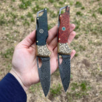 Katlanır Model- Damascus Çelik - Stabilize Sap