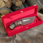 Bushcraft- Koleksiyonluk ve Hediyelik Bıçak 24K Altın Kaplama Kartal Gravür İşlemeli - Kadife Kutulu