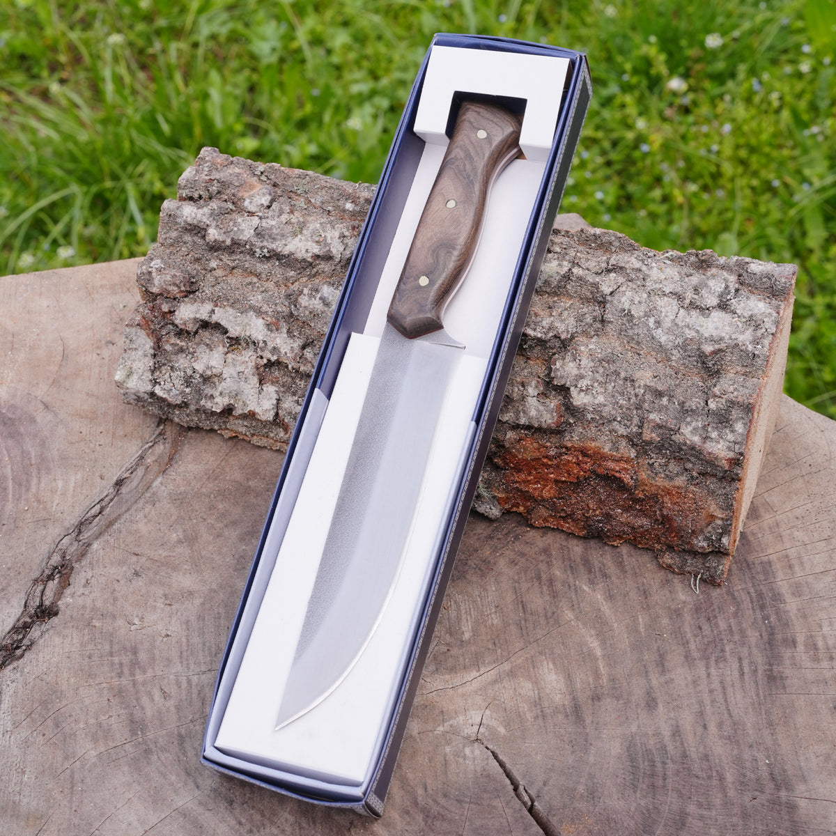 Kelle Bıçağı - N690 Çeliği - Kök Ceviz Sap 29 Cm