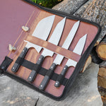 Şef Bıçağı Seti 4'lü - Ceviz Sap - Çantalı