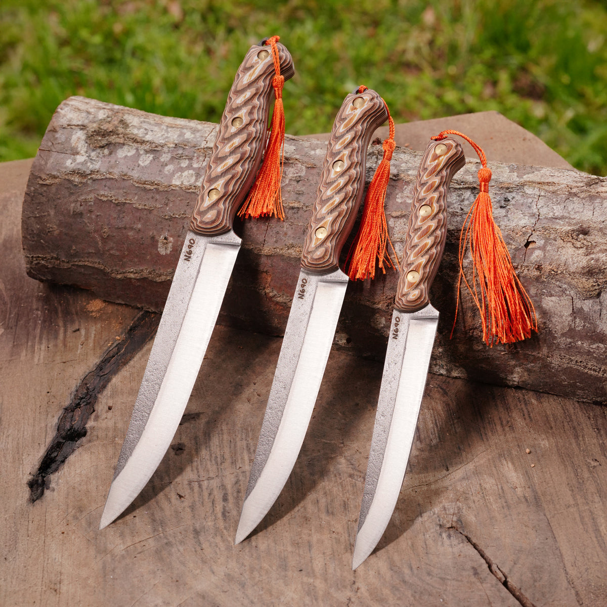 3’lü Sebze Bıçağı Seti - N690 Çelik - Verzalit Sap - Deri Çantalı