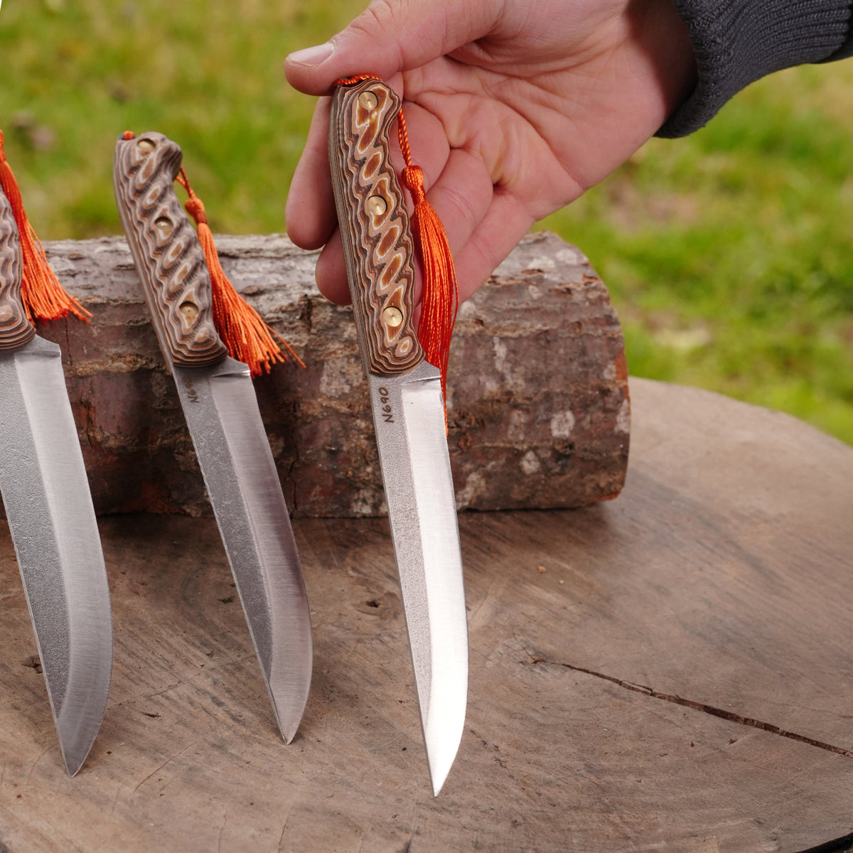 3’lü Sebze Bıçağı Seti - N690 Çelik - Verzalit Sap - Deri Çantalı