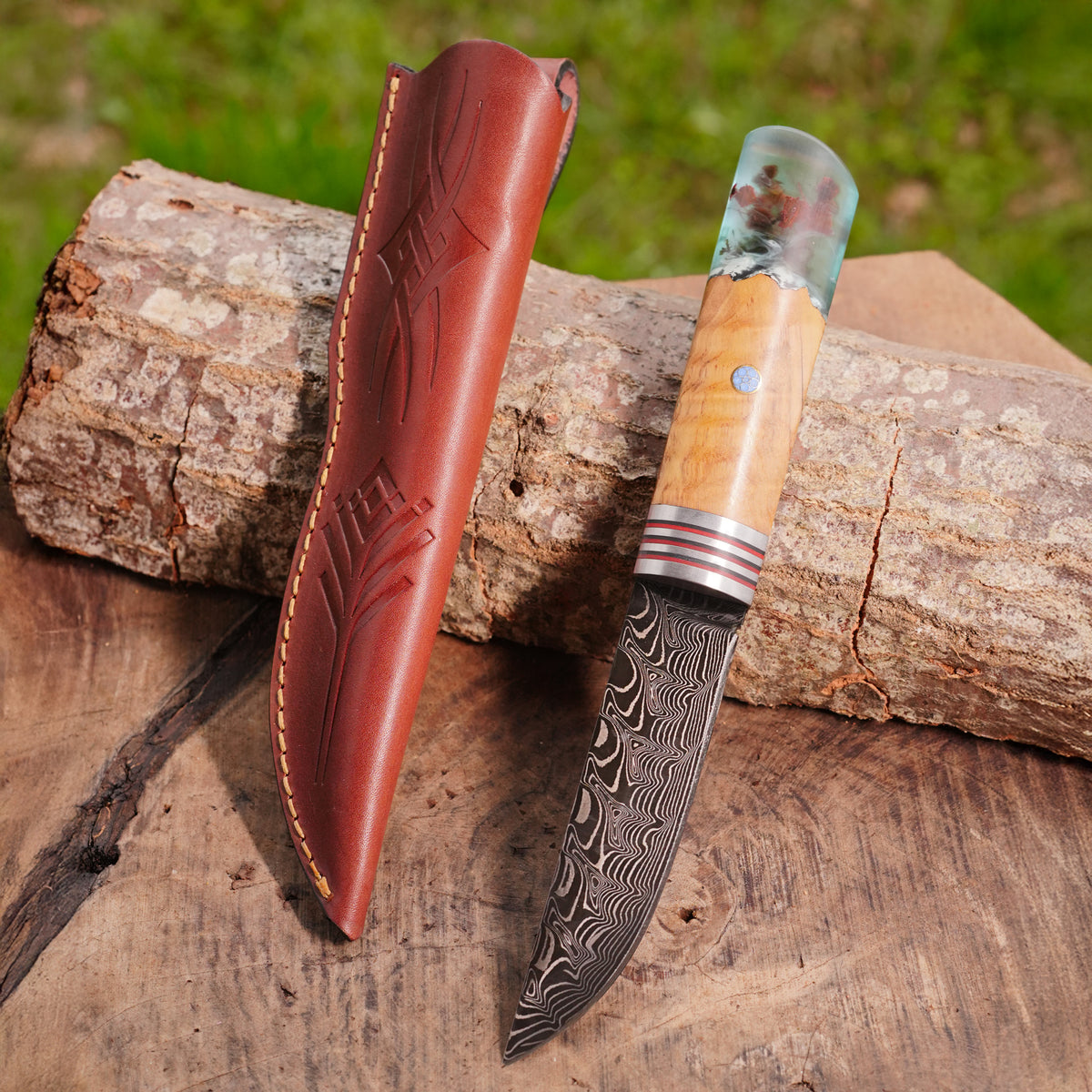 Puukko - Damascus Çelik - Koleksiyonluk ve Hediyelik Bıçak