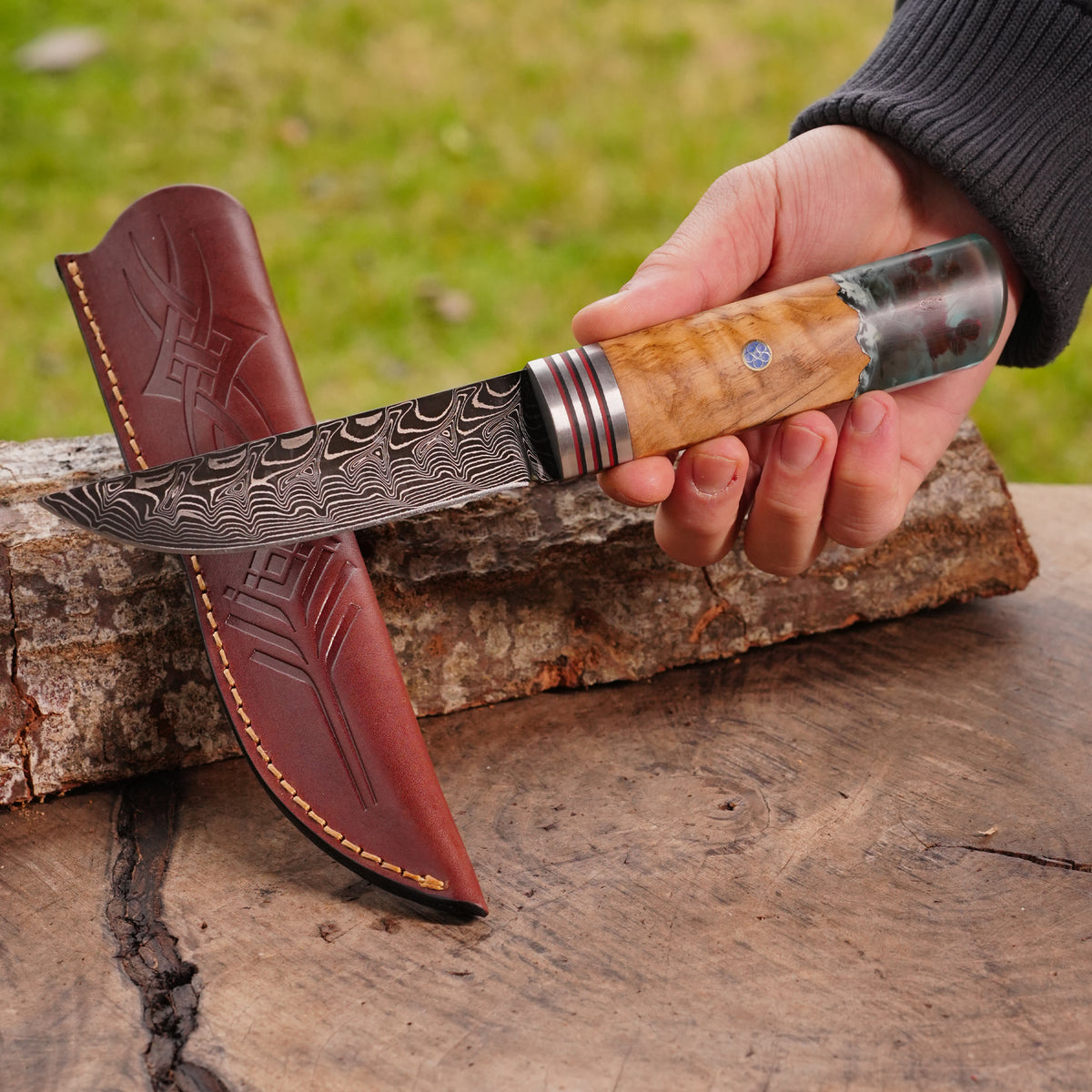 Puukko - Damascus Çelik - Koleksiyonluk ve Hediyelik Bıçak