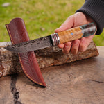Puukko - Damascus Çelik - Koleksiyonluk ve Hediyelik Bıçak