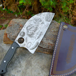 Almazan 28 Cm - Sebze & Et Gravür İşlemeli - Kompakt Sap