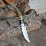 Koleksiyonluk ve Hediyelik Fenerbahçe Taraftar Bıçak - N690 Çelik- Geyik Boynuzu Sap