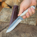 4034 Alman çeliğinden üretilmiş, orijinal geyik boynuzu saplı özel bıçak