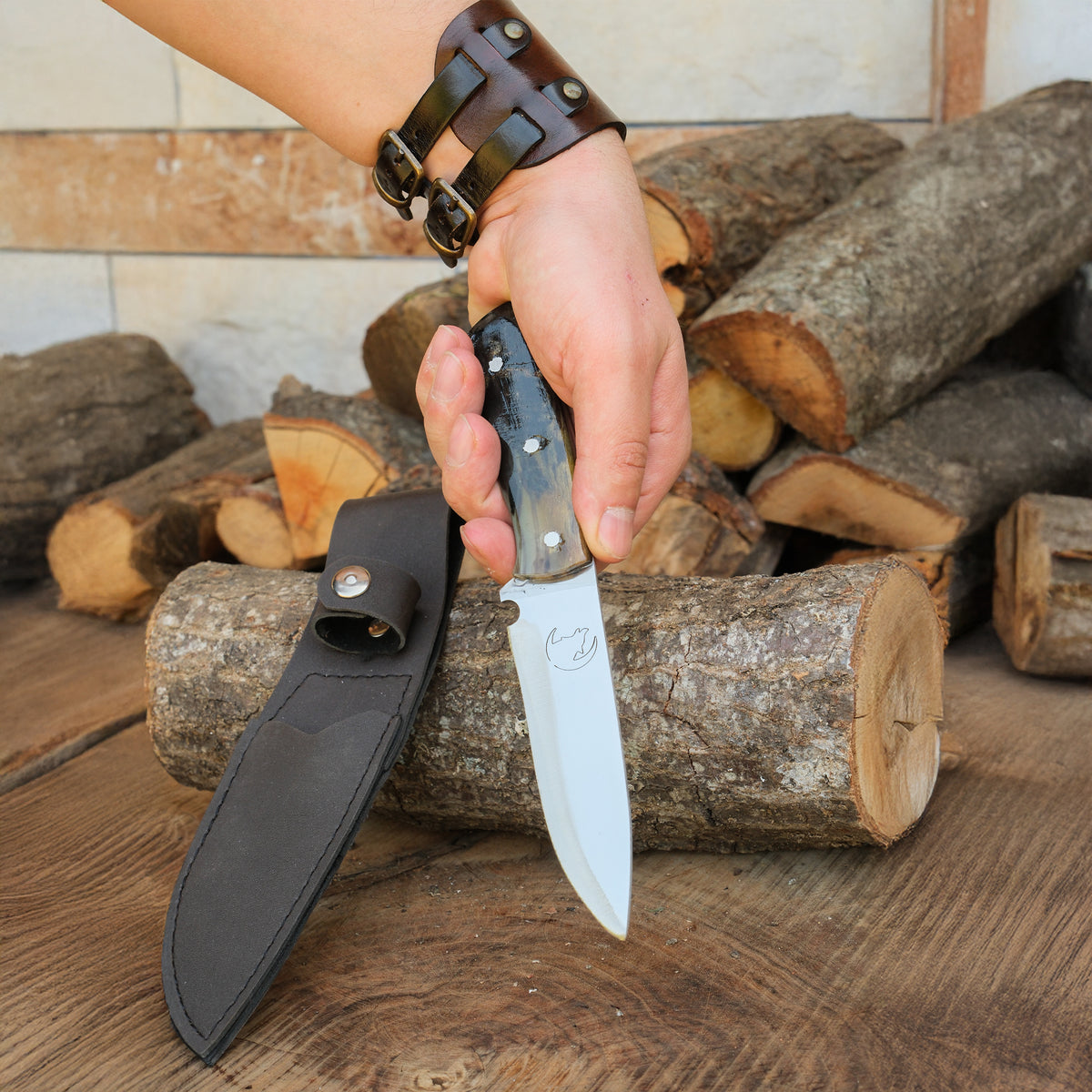 4034 Alman paslanmaz çelikten üretilmiş kemik saplı 23 cm bıçak