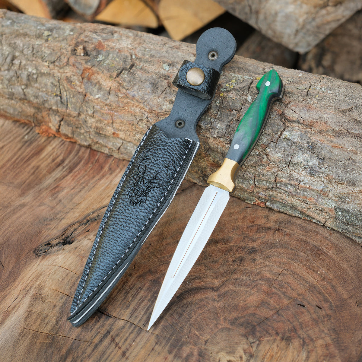 4034 paslanmaz Alman çeliği ve epoksi saplı, 23 cm uzunluğunda Çerkez model bıçak