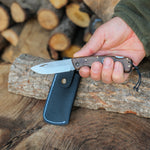 4116 paslanmaz çelikten üretilmiş deri kılıflı güvenli bıçak