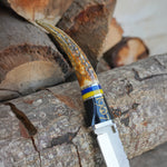 Koleksiyonluk ve Hediyelik Fenerbahçe Taraftar Bıçak - N690 Çelik- Geyik Boynuzu Sap