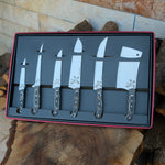 4116 Fransız paslanmaz çeliğinden üretilmiş verzalit saplı 6 parçalık şef bıçağı seti