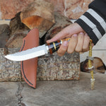 Koleksiyonluk ve Hediyelik Bıçak - N690 Çelik- Karartma Geyik Boynuzu Sap