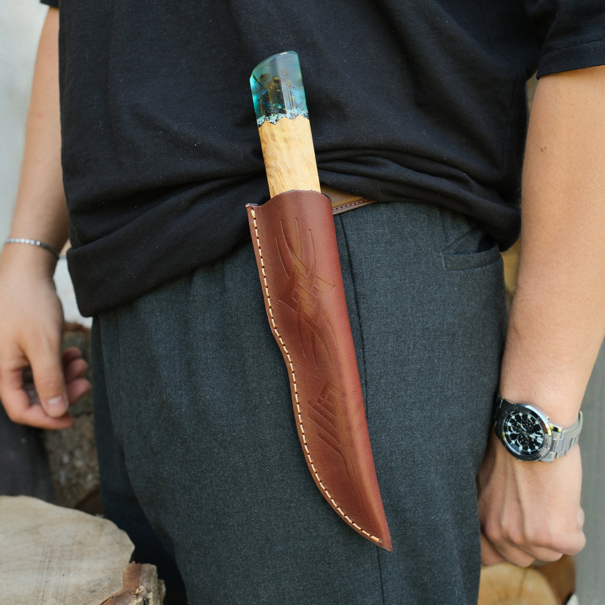 Puukko - Damascus Çelik - Koleksiyonluk ve Hediyelik Bıçak