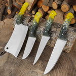 4'lü Kasap Bıçağı Seti + Kesme Tahtası - Paslanmaz Premium Kalite