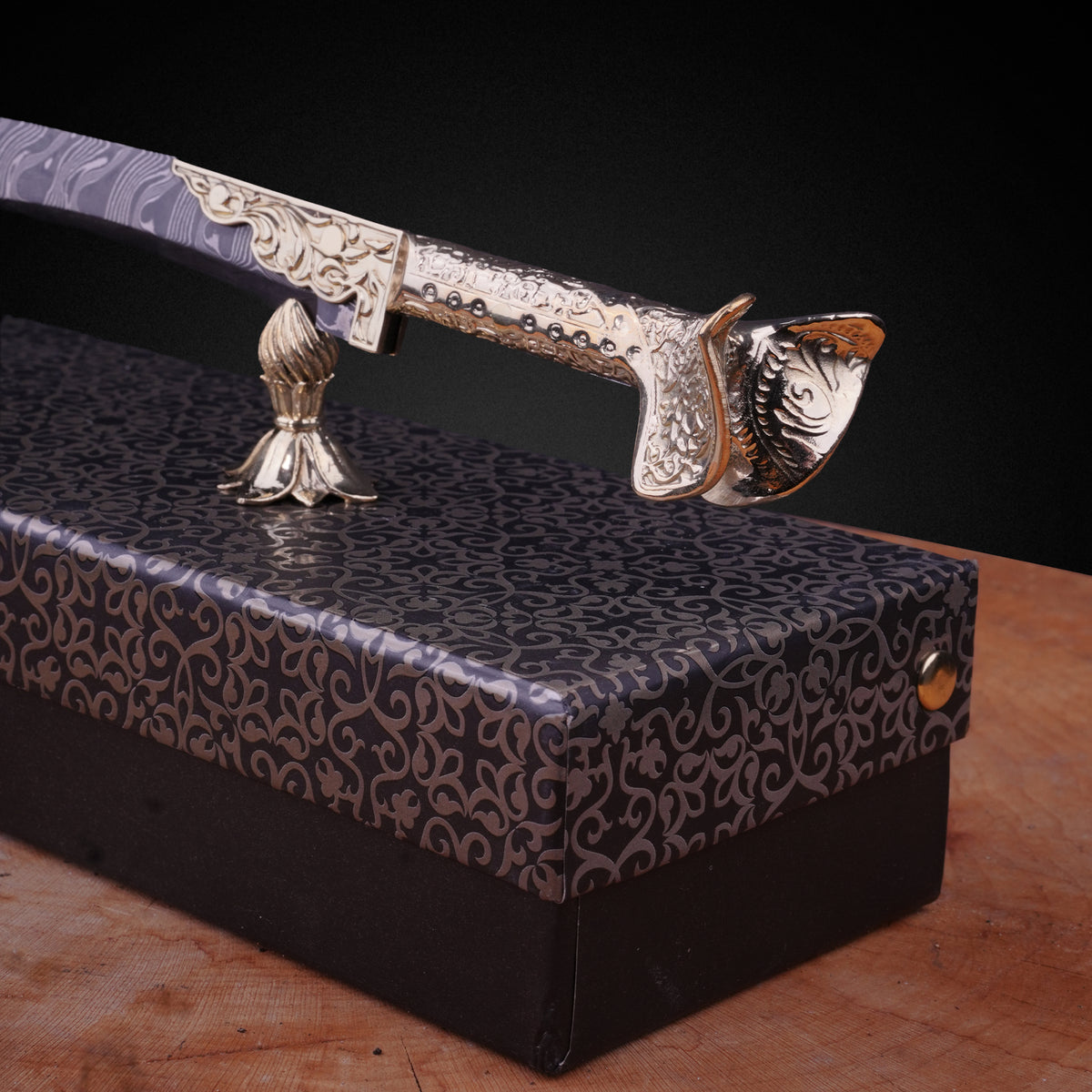 Minyatür Damascus Yatağan Kılıcı
