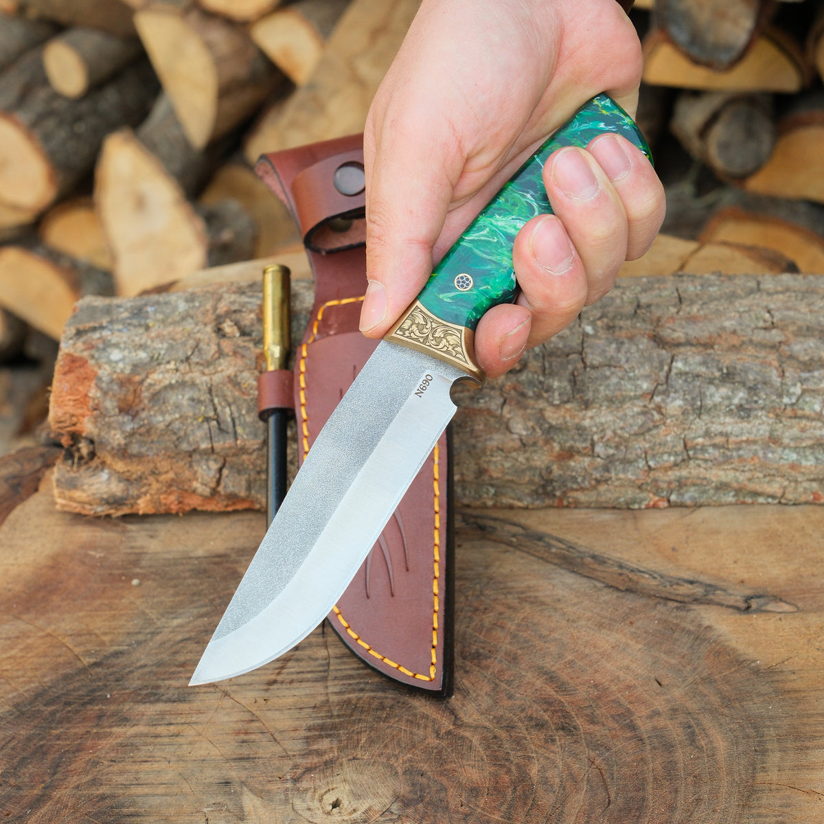Bushcraft - Magnezyum Çubuklu - N690 Çelik