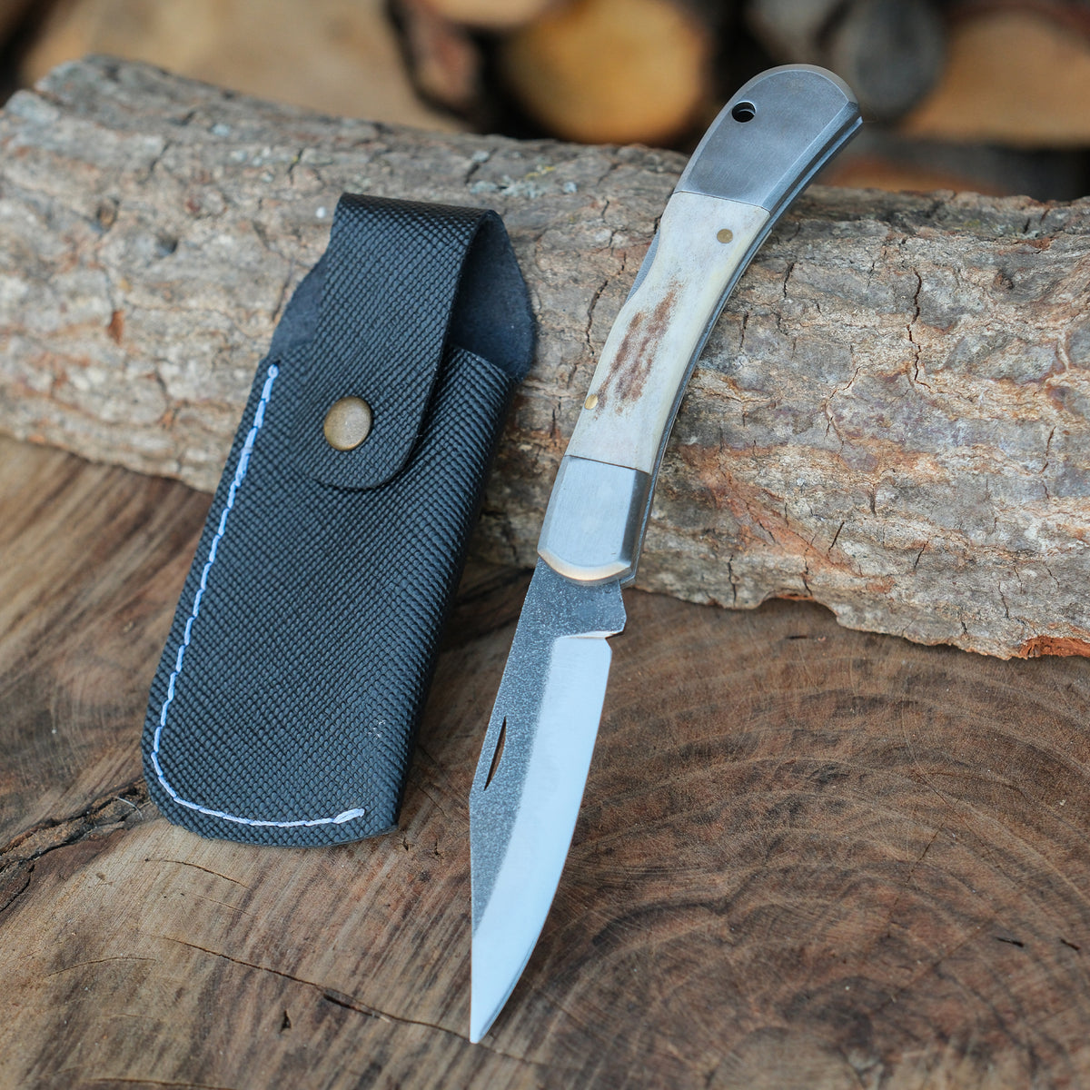 Katlanır Model 17 Cm - Geyik Boynuzu Sap N690 Çelik