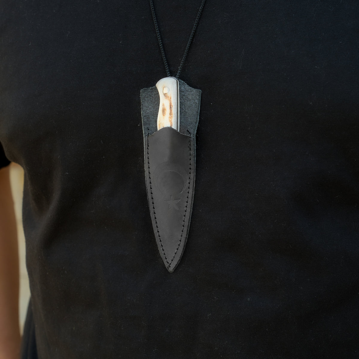 Kolye Model 10 Cm- N690 Çelik - Geyik Boynuzu Sap