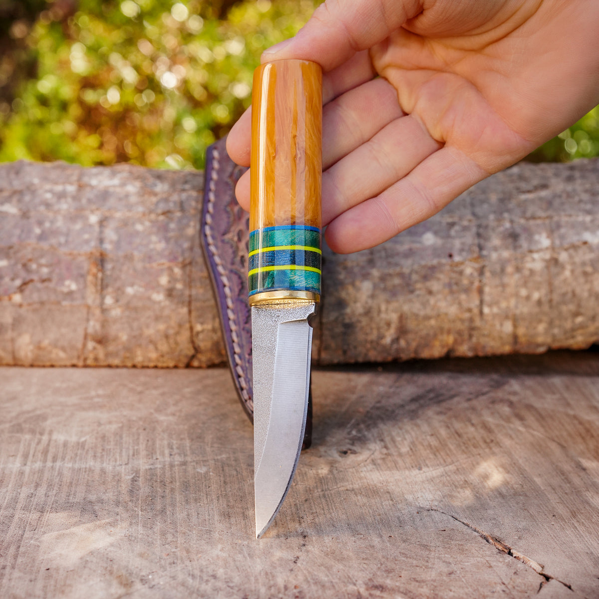 Puukko Model - N690 Çeliği - Japon Kaplama Tespih Saplı