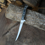 4116 paslanmaz çelikten üretilmiş, verzalit saplı bu el yapımı bıçak; mutfakta balık ve et işleme için estetik ve dayanıklı bir çözümdür