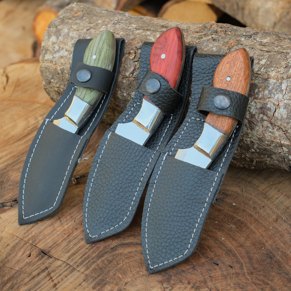 Doğal ceviz saplı, 4034 paslanmaz Alman çeliğinden üretilmiş mini satır