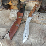 Kamp ve doğa etkinliklerinde kullanılabilecek ceviz saplı Yatağan bıçağı