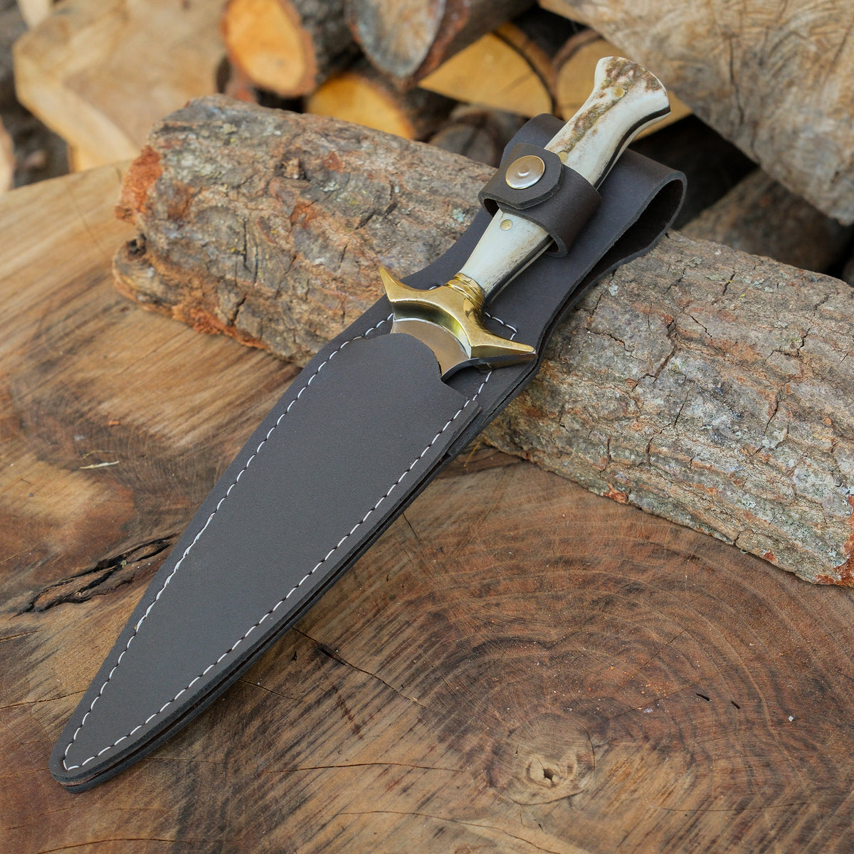 Avcılık ve koleksiyon için dayanıklı paslanmaz çelik Çerkez model bıçak