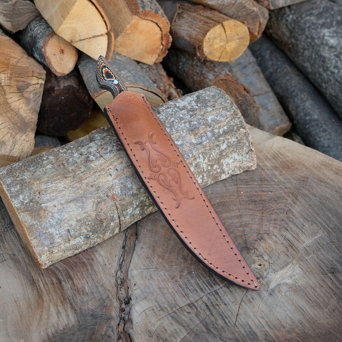 Gerçek deri kılıf hediyeli, el yapımı Yatağan üretimi verzalit saplı baba bıçak