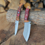 Paslanmaz çelikten yapılmış dayanıklı ve estetik 2’li bıçak seti.