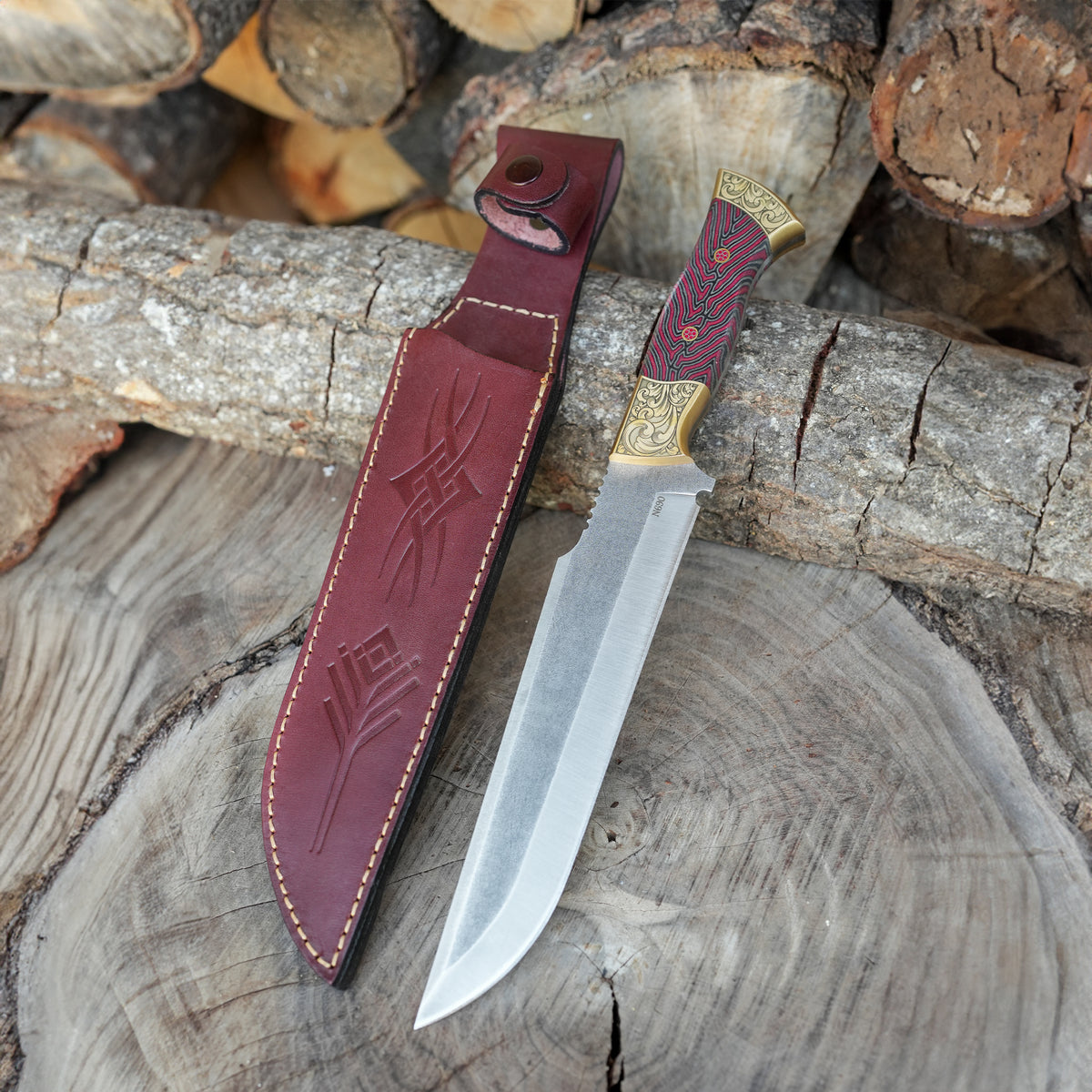 Koleksiyon ve günlük kullanım için özel üretilmiş, N690 çelik ve G-carta saplı Yatağan bıçağı