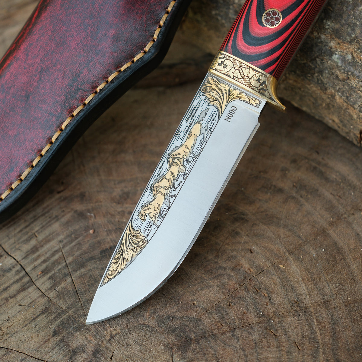 Kamp ve doğa sporları için özel üretilmiş G10 saplı N690 bıçak