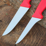 4116 Alman çeliğiyle dayanıklı ve keskin formda hazırlanmış ikili bıçak seti.