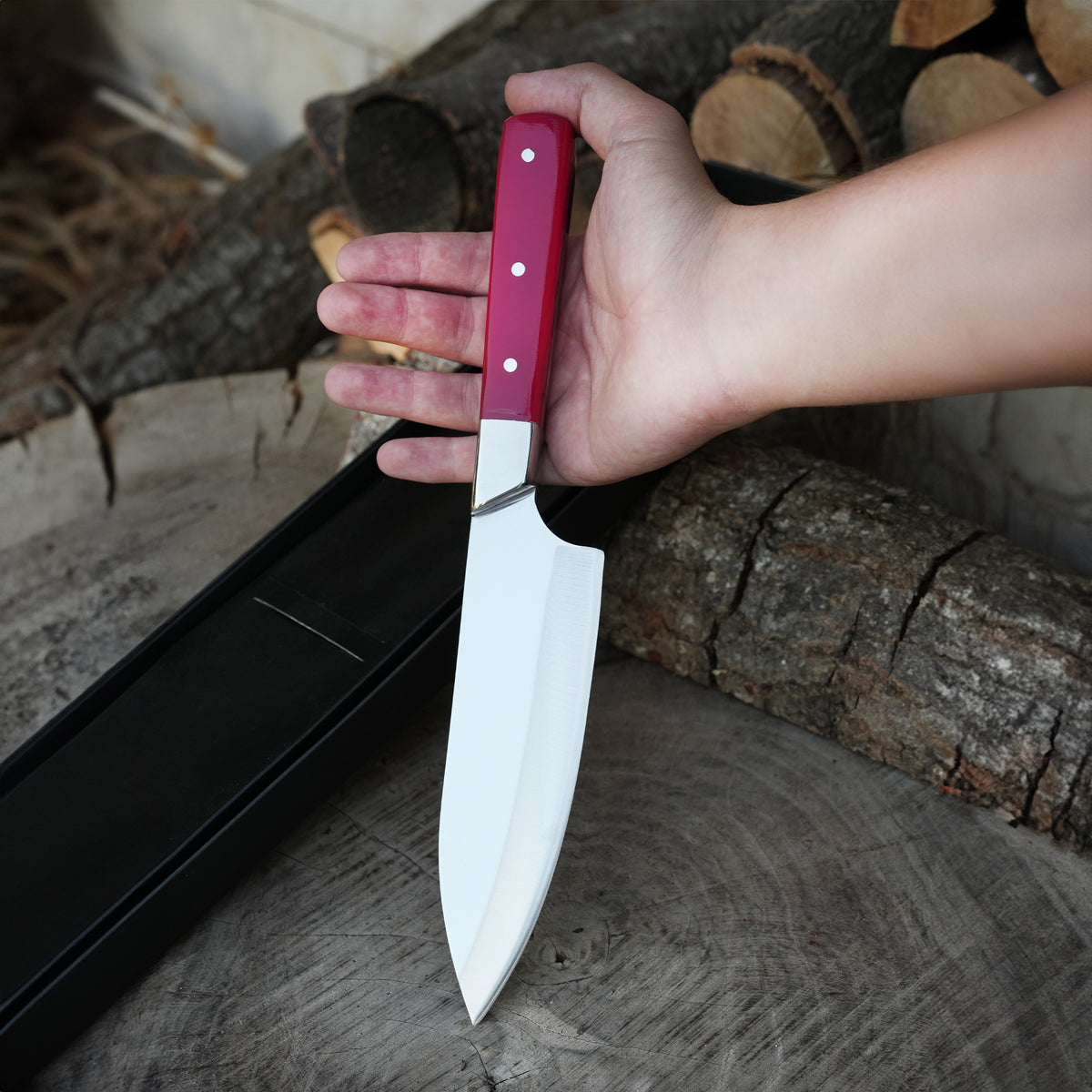 Hediyelik kutusu ile sunulan epoksi saplı 4116 çelik bıçak