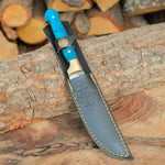 Hediyelik taşıma kılıfıyla sunulan epoksi saplı paslanmaz çelik bıçak