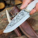 Outdoor kullanımına uygun, sağlam ve estetik geyik saplı bıçak