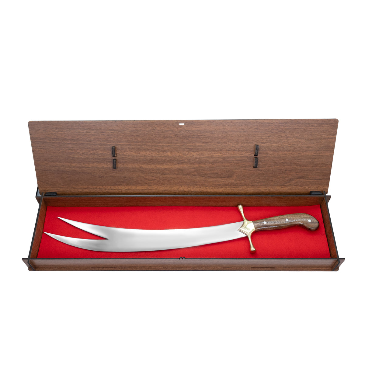 El işçiliğiyle üretilmiş, estetik görünümlü ceviz saplı 50 cm bıçak