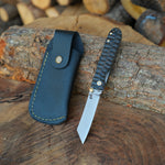 Yatağan kasabasında el işçiliğiyle üretilmiş N690 çelik ve kompakt verzalit saplı katlanır model.