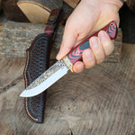 N690 çelikten üretilmiş G10 saplı dayanıklı Yatağan bıçak detayı